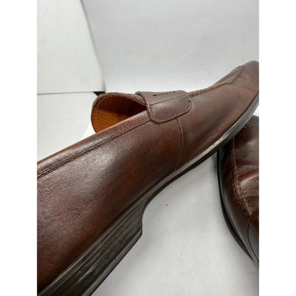 Magnanni Men’s Brown Leather Penny Loafers Slip On Dress Shoes Size 11 Portugal - Picture 9 of 10